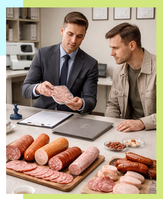 Сертификация колбасных изделий в Сарове от 7811 р. | Алешин-Сро